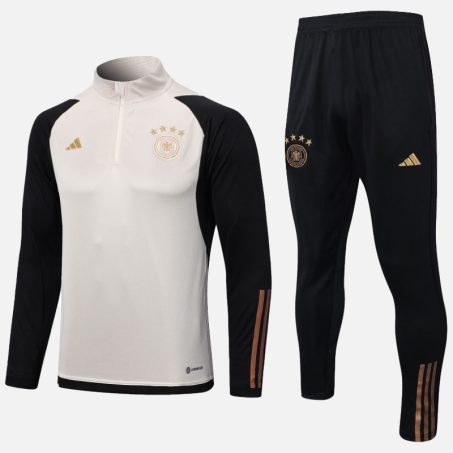 Germany-White-Black-Gold-Half-Zip