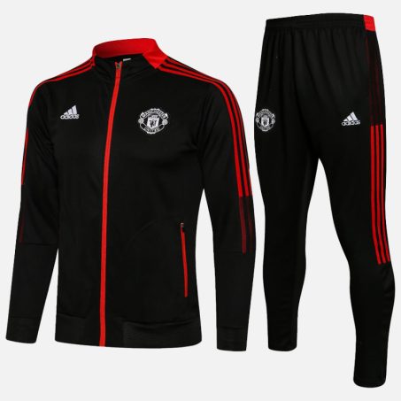 Manchester-United-All-Black-Red-stripe-second-style-Tracksuit