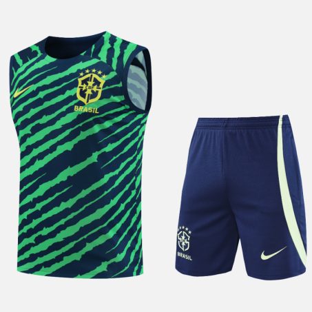 Brasil-Green-Navy-Pattern-Sleeveless-Trainingkit