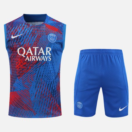 PSG-Blue-Red-Pattern-Sleeveless-Trainingkit