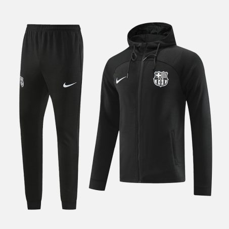 Barcelona All Black Full Zip Tracksuit