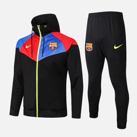 FC Barcelona-Red-Blue-Black Full Zip Hoodie Tracksuit