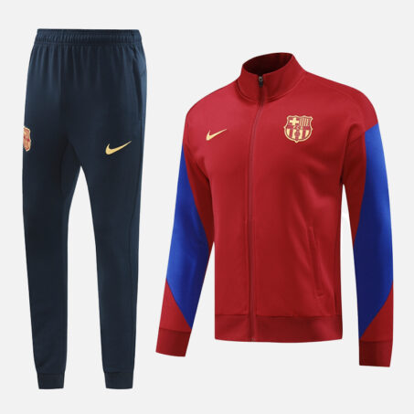 FC Barcelona Maroon Black Full Zip Tracksuit
