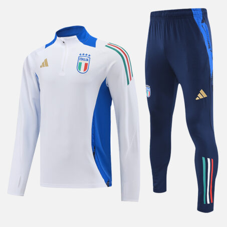 Italy International White Blue Tracksuit